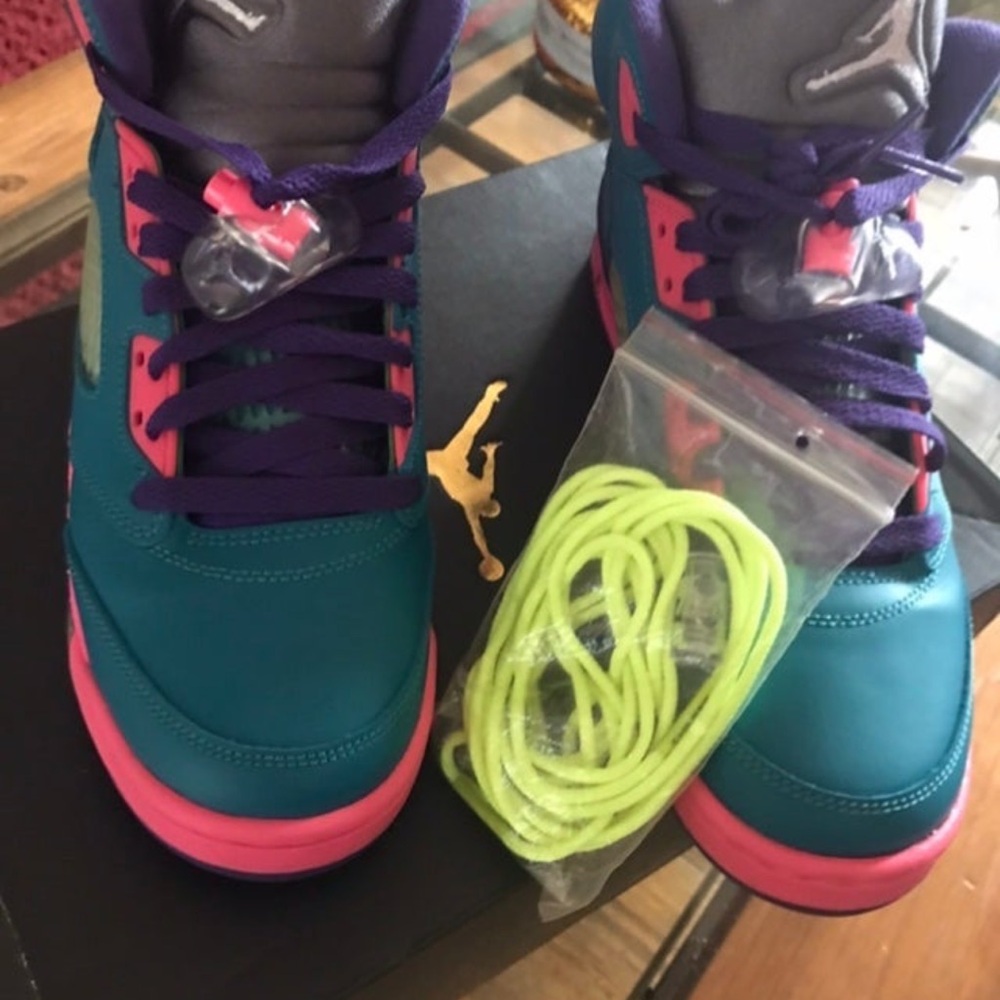 Kids Teal and Pink Sneakers